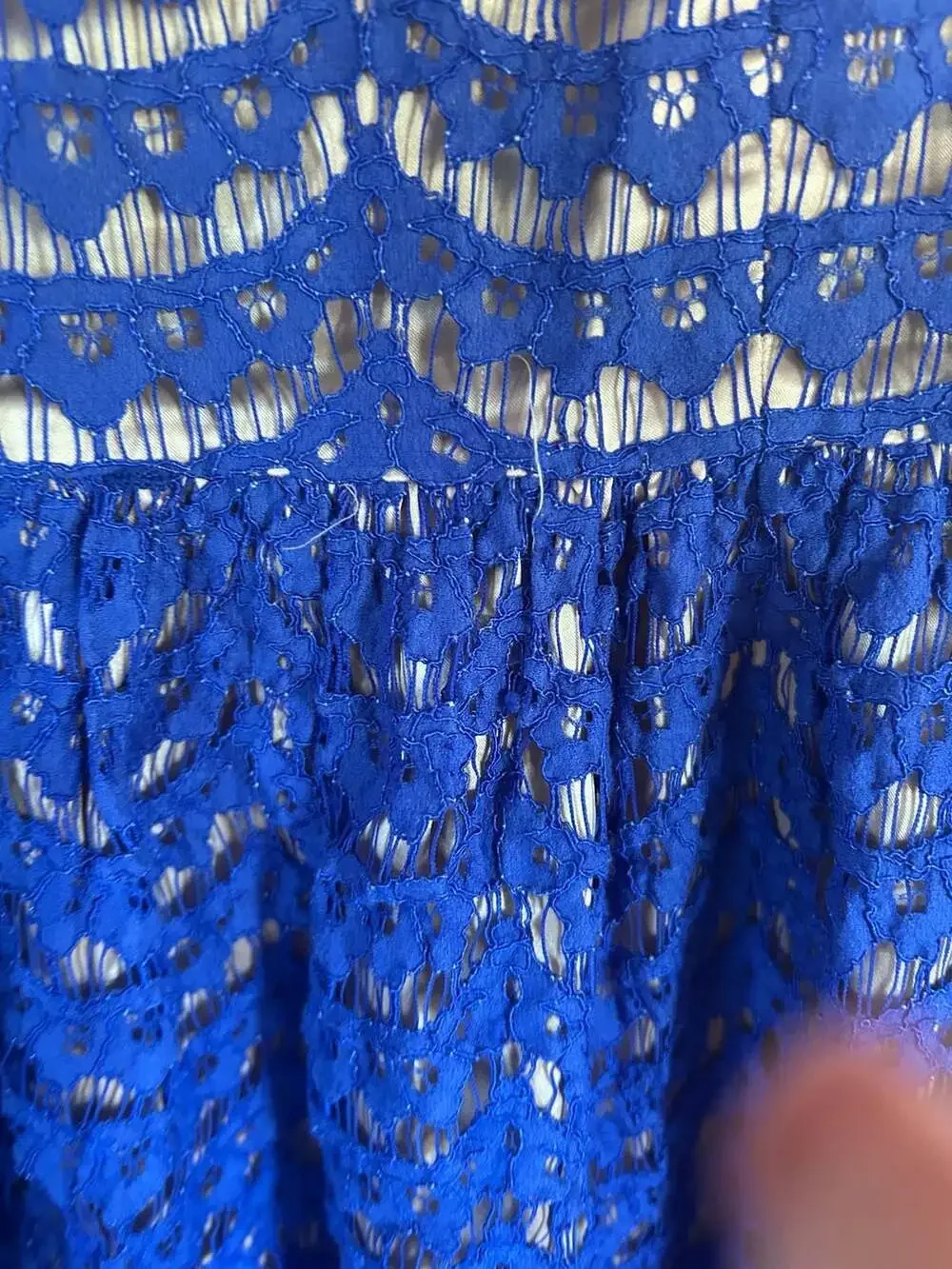 Anthropologie Eliza J Royal Blue Lace Sleeveless Cutout Back Dress Size 12